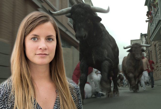 I ett projekt som Erika Johansson nyligen avslutade jobbade hon som ljussättare. Miljön och människorna är filmade på riktigt medan tjurarna helt är gjorda digitalt i 3D. 